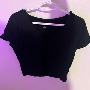 Wild Fable Black V-Neck Crop Top